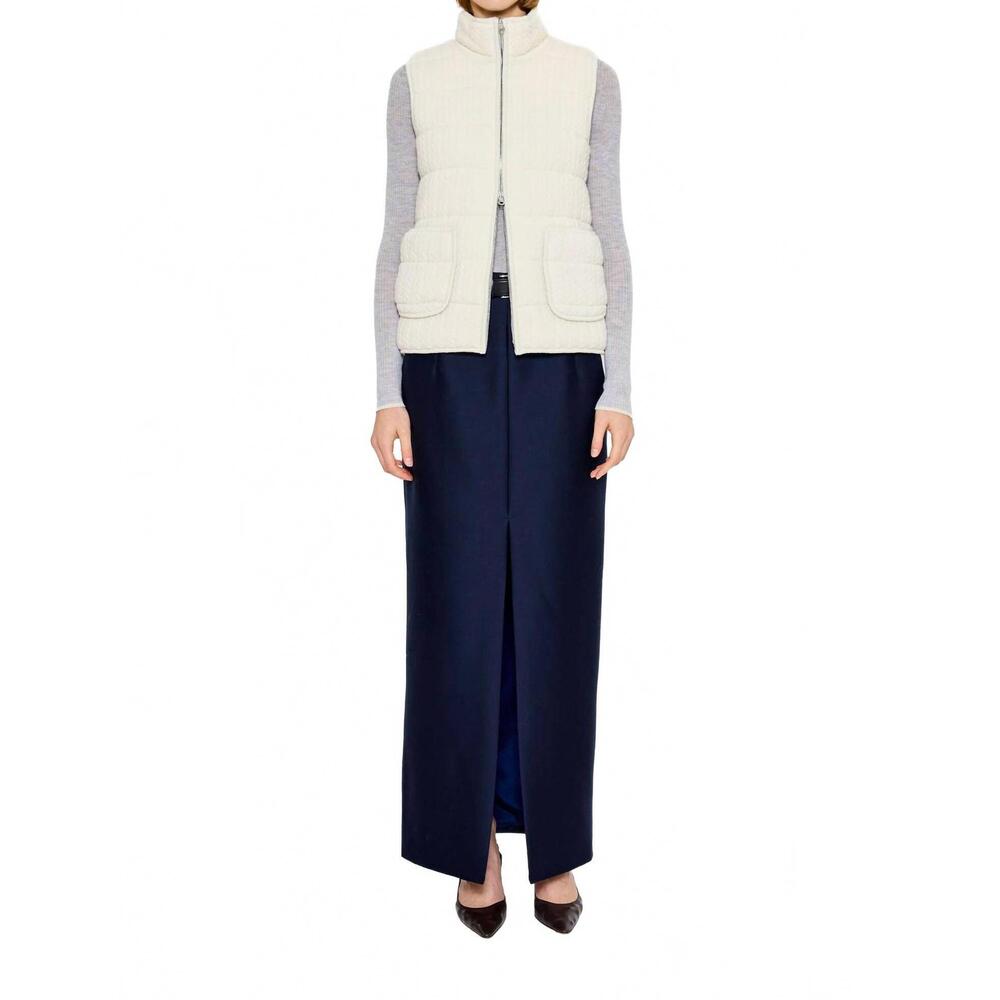 NEW ARCH4 CASHMERE hammersmith quilted knit vest in ivory